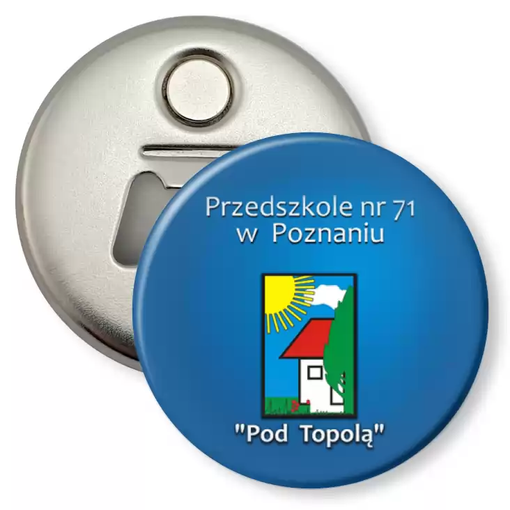 przypinka otwieracz-magnes Przedszkole nr 71 w Poznaniu