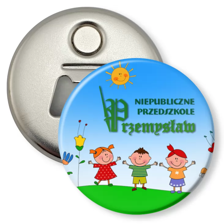 przypinka otwieracz-magnes Przedszkole Przemysław Rogoźno