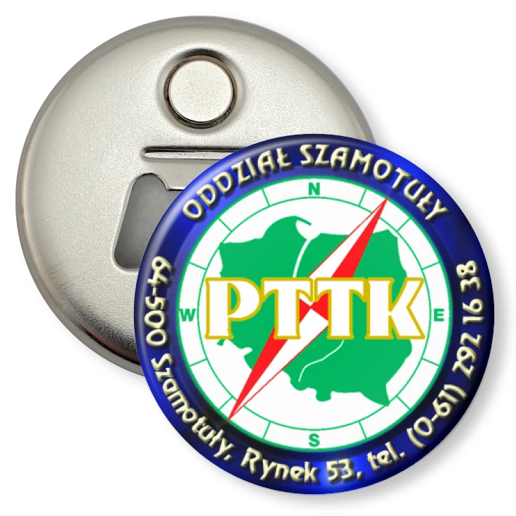 przypinka otwieracz-magnes PTTK Szamotuły