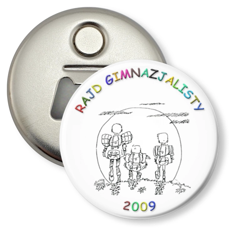 przypinka otwieracz-magnes Rajd Gimnazjalisty 2009