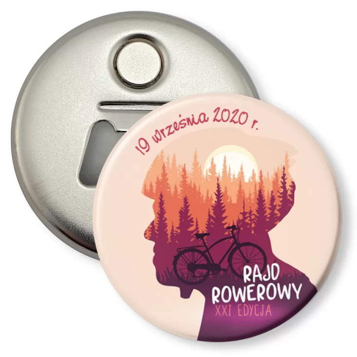 przypinka otwieracz-magnes Rajd Rowerowy