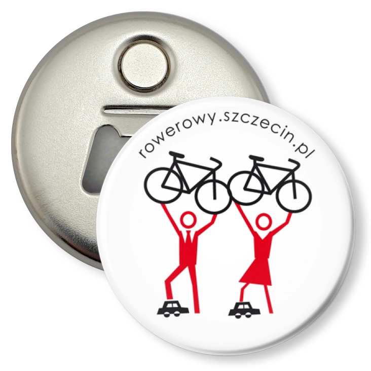 przypinka otwieracz-magnes Rowerowy Szczecin