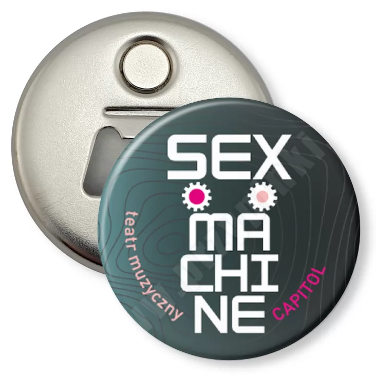 przypinka otwieracz-magnes Sex Machine