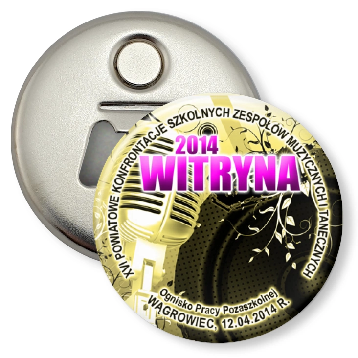 przypinka otwieracz-magnes Witryna 2014