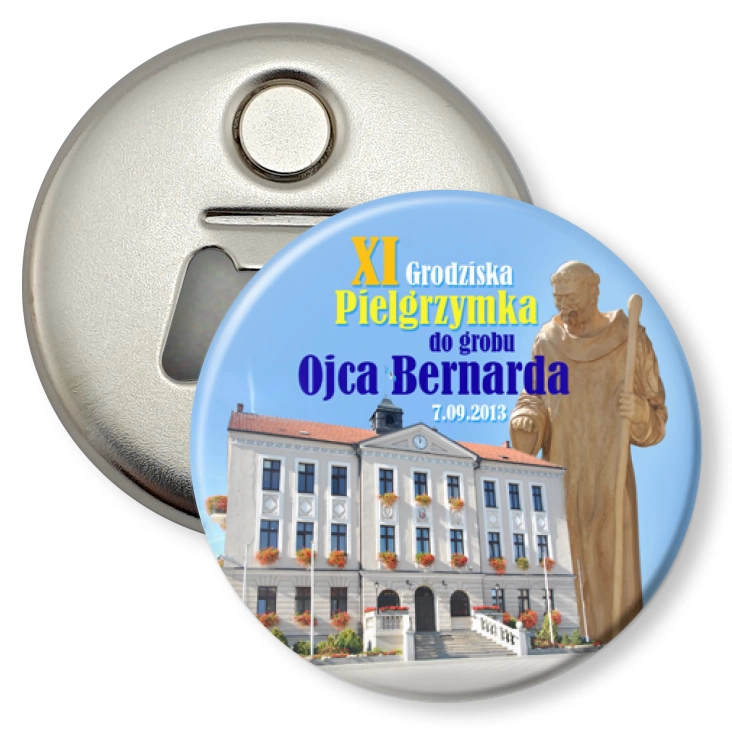 przypinka otwieracz-magnes XI Grodziska Pielgrzymka do grobu Ojca Bernarda