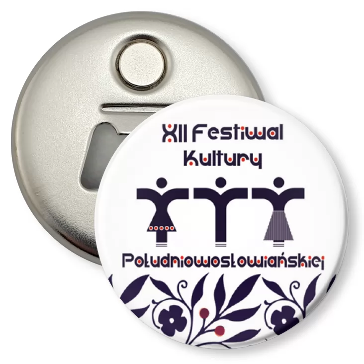 przypinka otwieracz-magnes XII Festiwal Kultury Południowosłowiańskiej