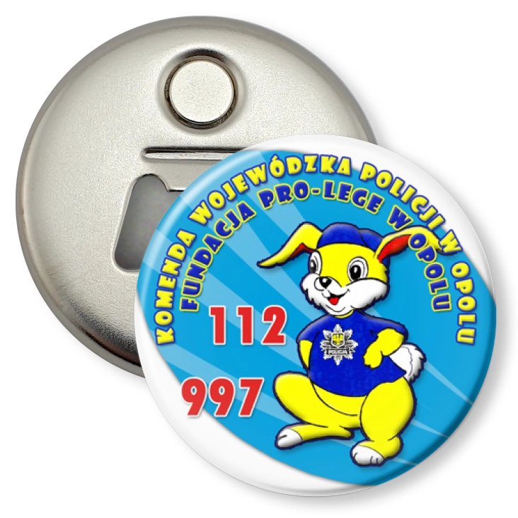 przypinka otwieracz-magnes Policuś A