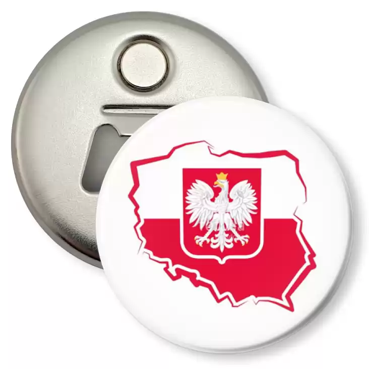 przypinka otwieracz-magnes Polska 