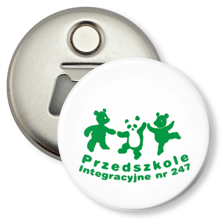 przypinka otwieracz-magnes Przedszkole Integracyjne nr 247