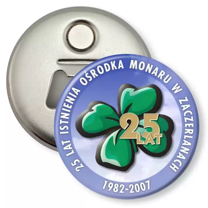 przypinka otwieracz-magnes 25-lecie powstania Monaru - Zaczerlany 1982-2007