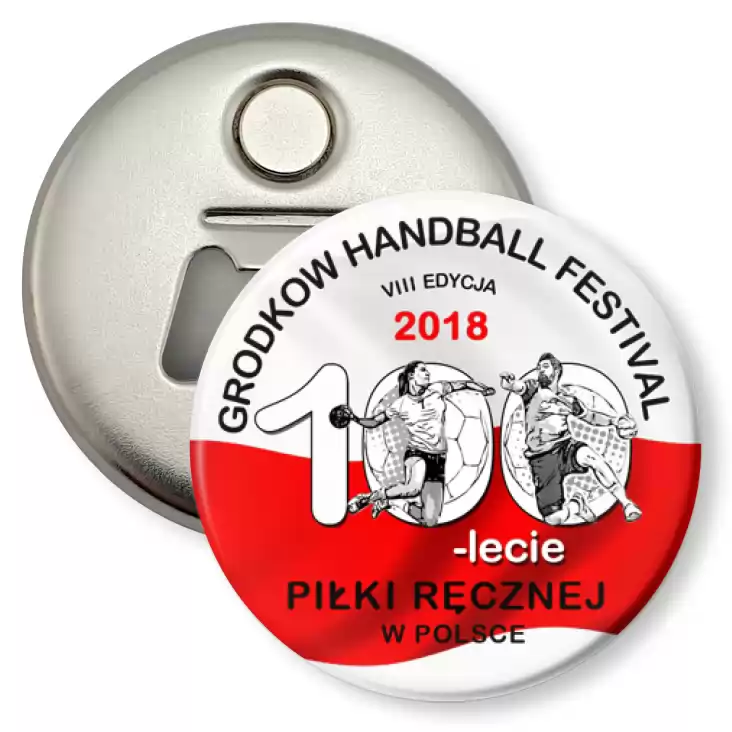 przypinka otwieracz-magnes 8 Grodkow Handball Festival