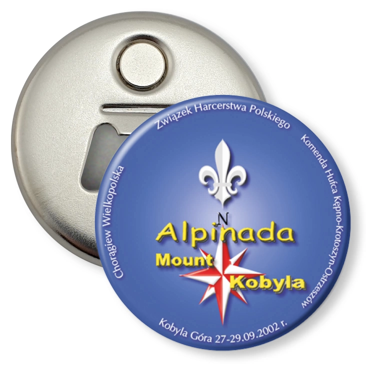 przypinka otwieracz-magnes Alpinada Mount Kobyla