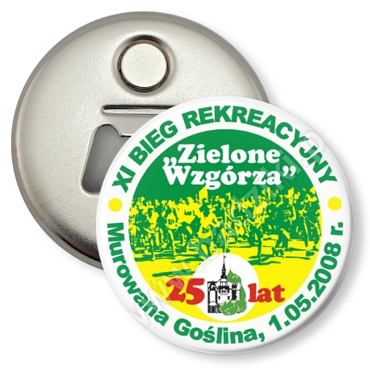 przypinka otwieracz-magnes Bieg Rekreacyjny Zielone Wzgórza
