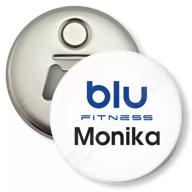 przypinka otwieracz-magnes Blu Fitness