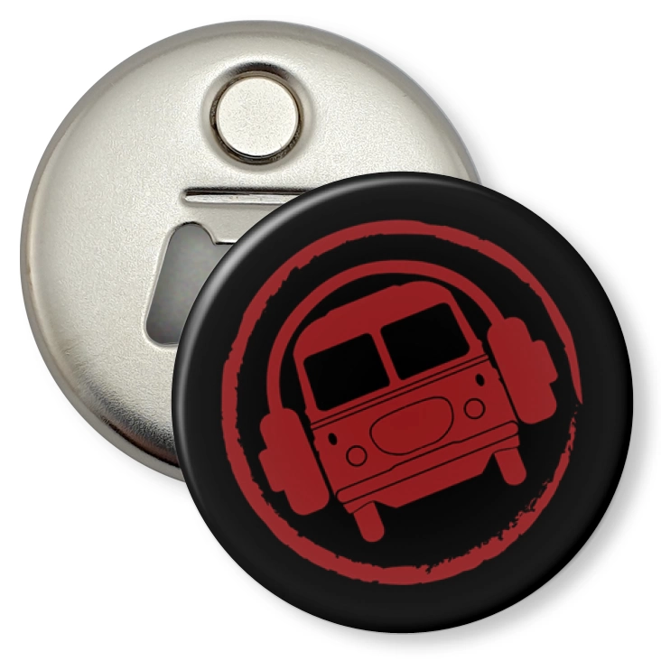 przypinka otwieracz-magnes Czerwony autobus