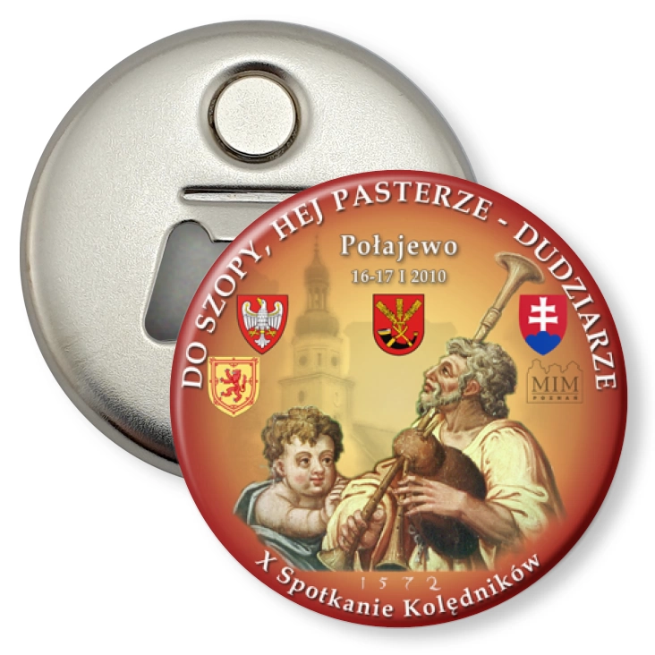 przypinka otwieracz-magnes Dudziarze 2010