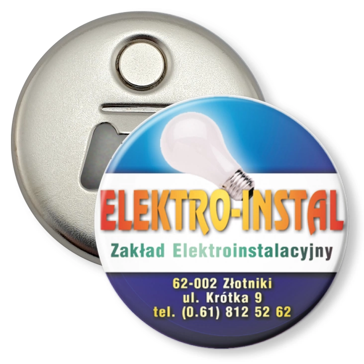 przypinka otwieracz-magnes ELEKTRO-INSTAL