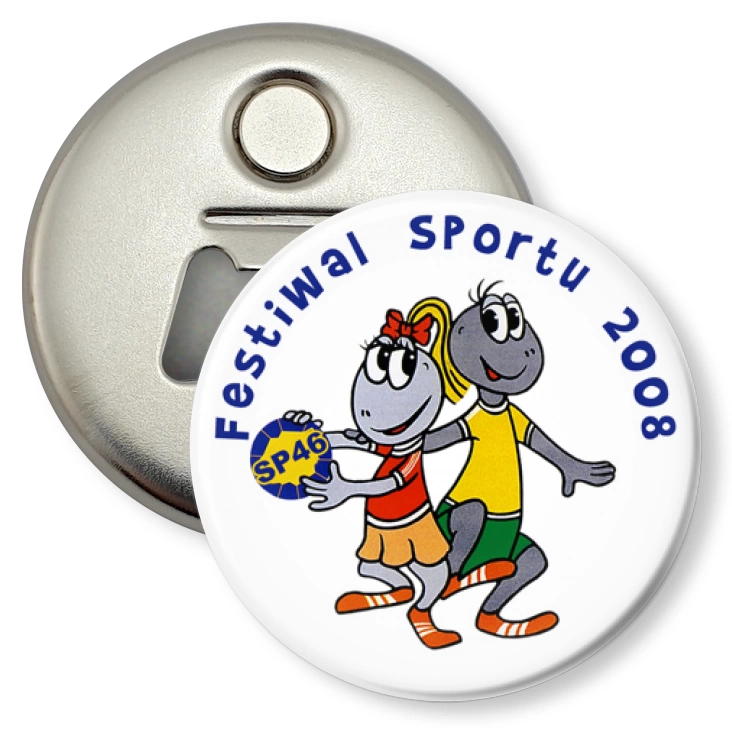przypinka otwieracz-magnes Festiwal Sportu SP 46