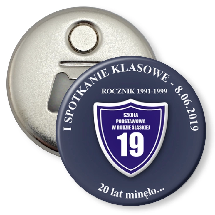 przypinka otwieracz-magnes I spotkanie klasowe