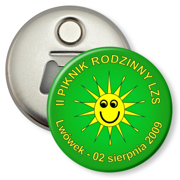 przypinka otwieracz-magnes II Piknik Rodzinny LZS
