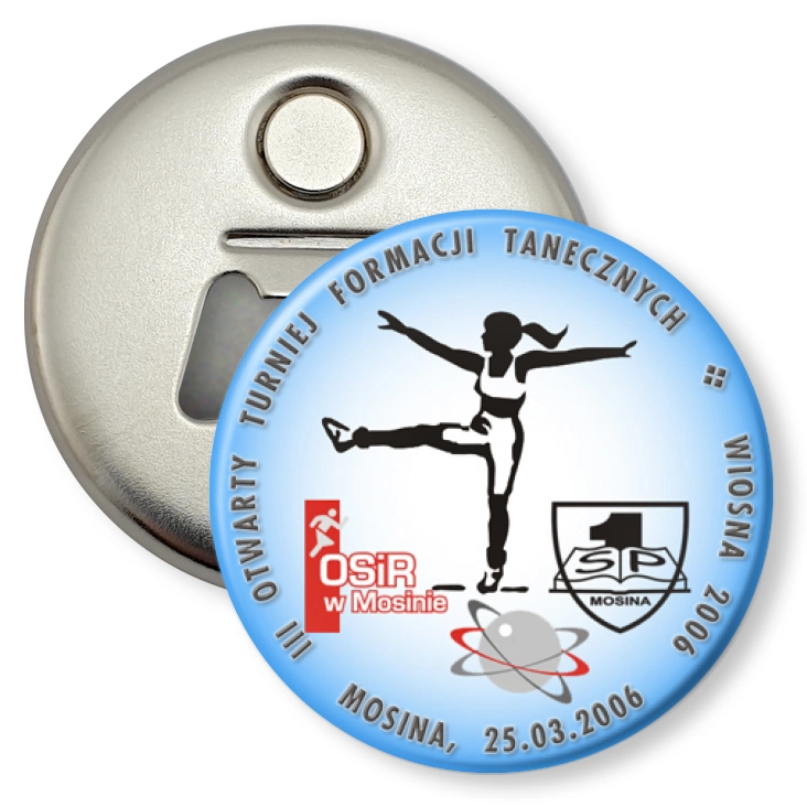 przypinka otwieracz-magnes III Otwarty Turniej Formacji Tanecznych