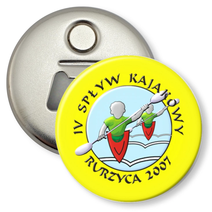przypinka otwieracz-magnes IV Spływ Kajakowy - Ryrzyca 2007