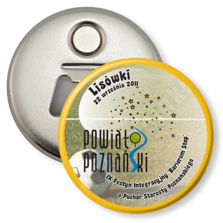 przypinka otwieracz-magnes IX Festyn Integracyjny - Barierom Stop