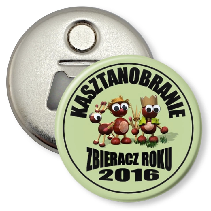 przypinka otwieracz-magnes Kasztanobranie 2016