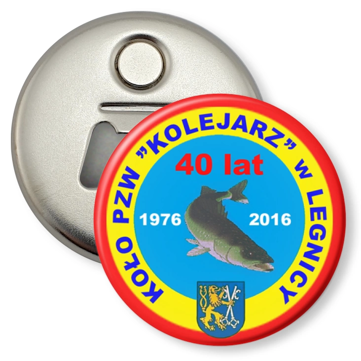 przypinka otwieracz-magnes Koło KOLEJARZ Legnica
