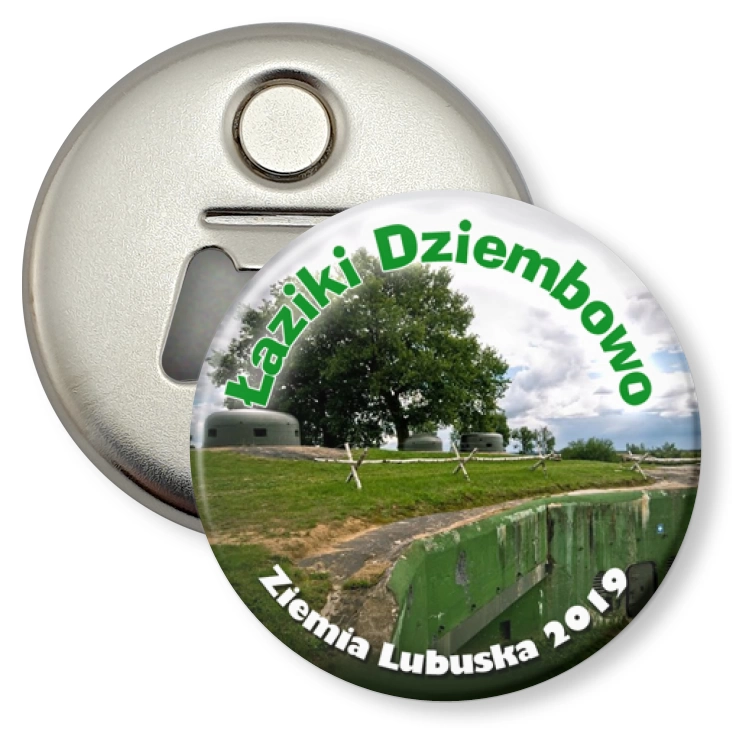przypinka otwieracz-magnes Łaziki Dziembowo