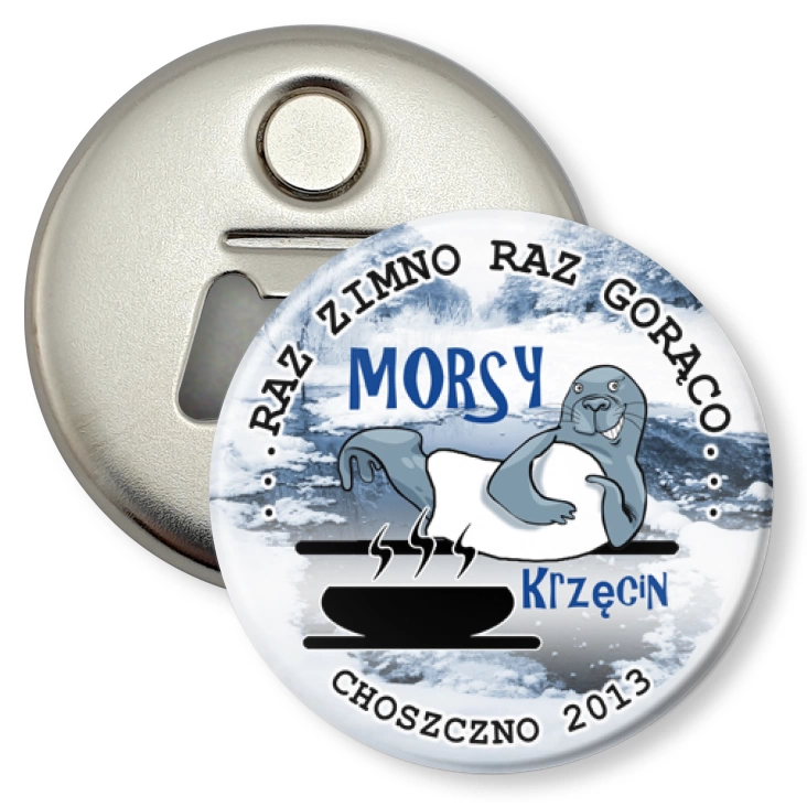 przypinka otwieracz-magnes Morsy Krzęcin