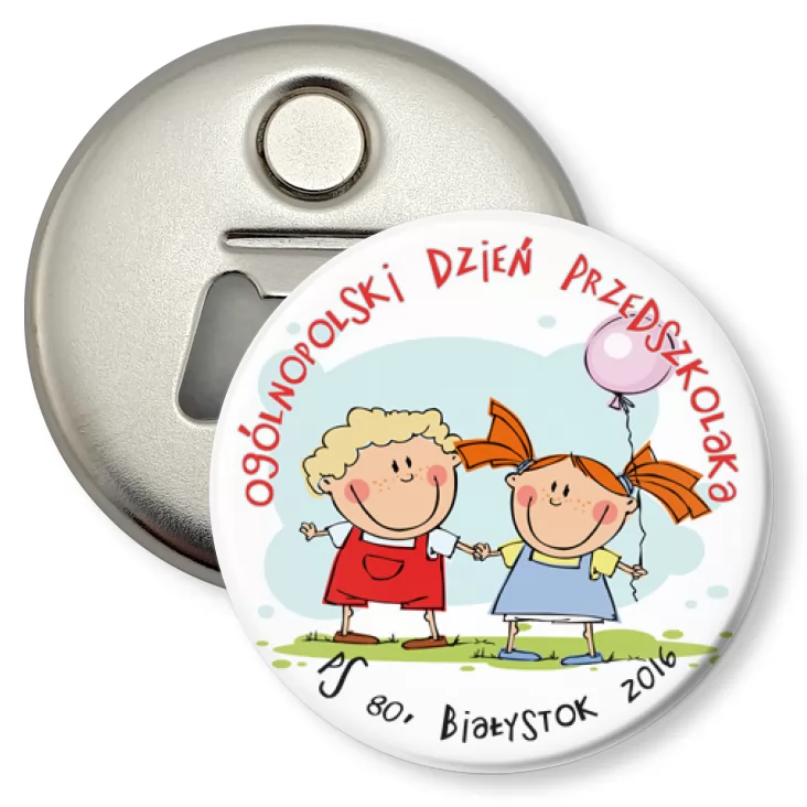 przypinka otwieracz-magnes Ogólnopolski Dzień Przedszkolaka