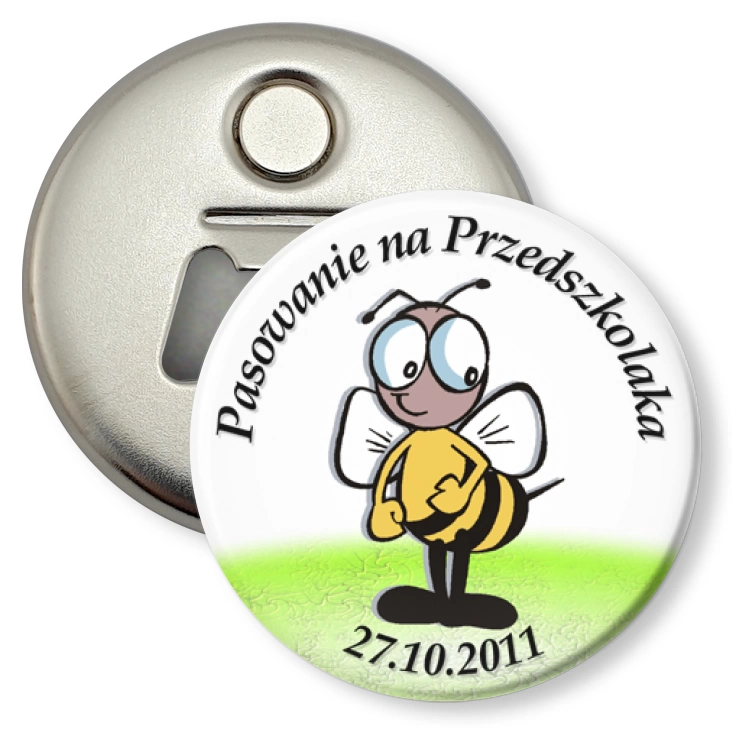 przypinka otwieracz-magnes Pasowanie na przedszkolaka
