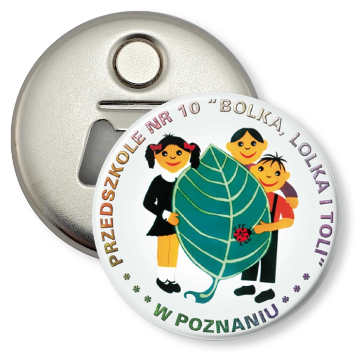 przypinka otwieracz-magnes Przedszkole nr 10