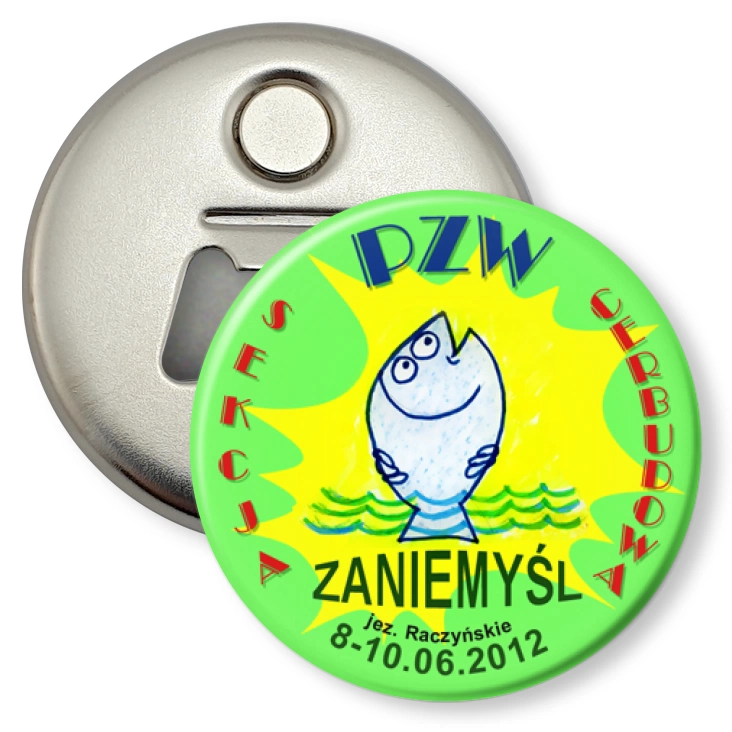 przypinka otwieracz-magnes PZW Sekcja Cerbudowa