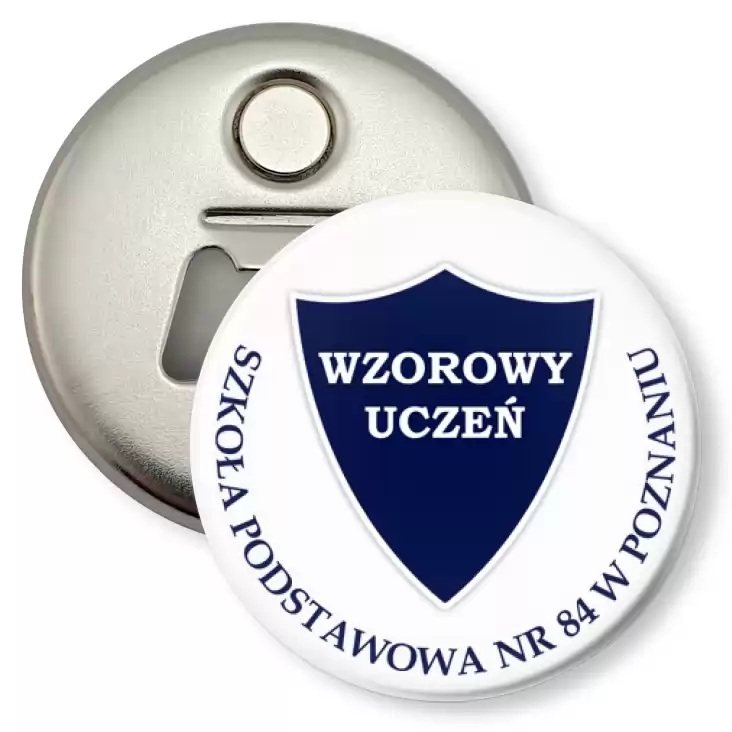 przypinka otwieracz-magnes SP nr 84 w Poznaniu - Wzorowy uczeń