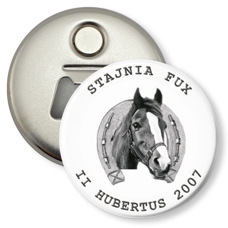 przypinka otwieracz-magnes Stajnia Fux - Hubertus 2007