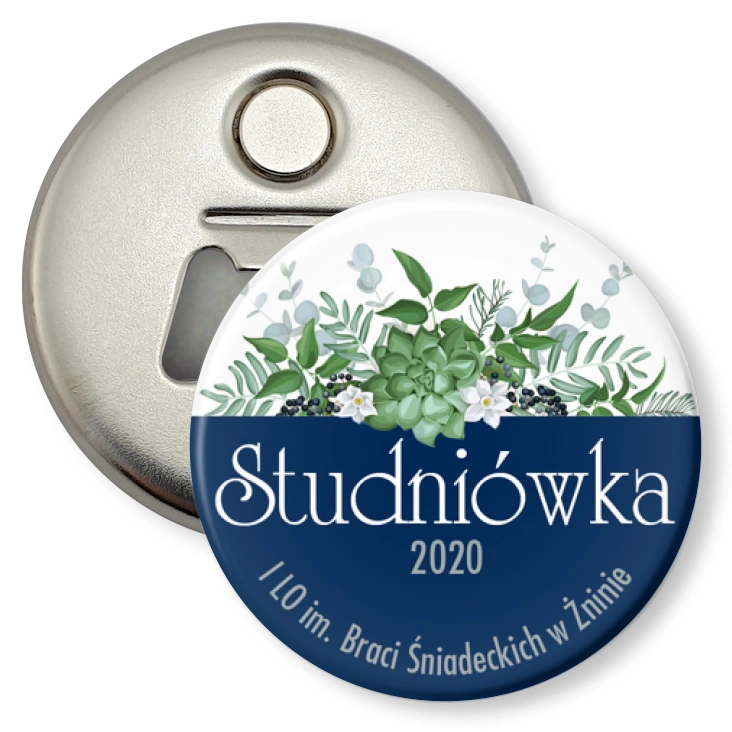 przypinka otwieracz-magnes Studniówka 2020