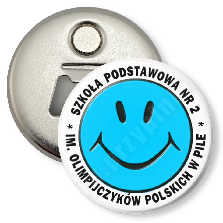 przypinka otwieracz-magnes Szkoła Podstawowa nr 2 w Pile
