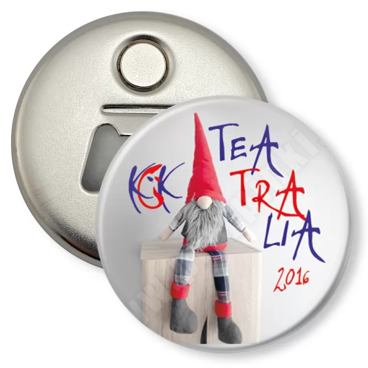 przypinka otwieracz-magnes Teatralia 2016