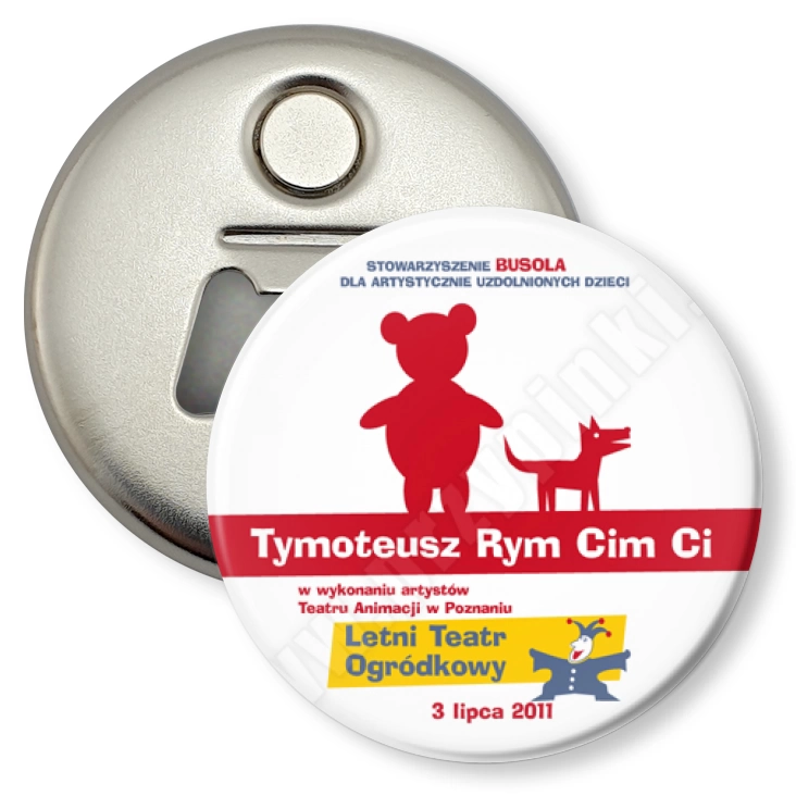 przypinka otwieracz-magnes Tymoteusz Rym Cim Ci