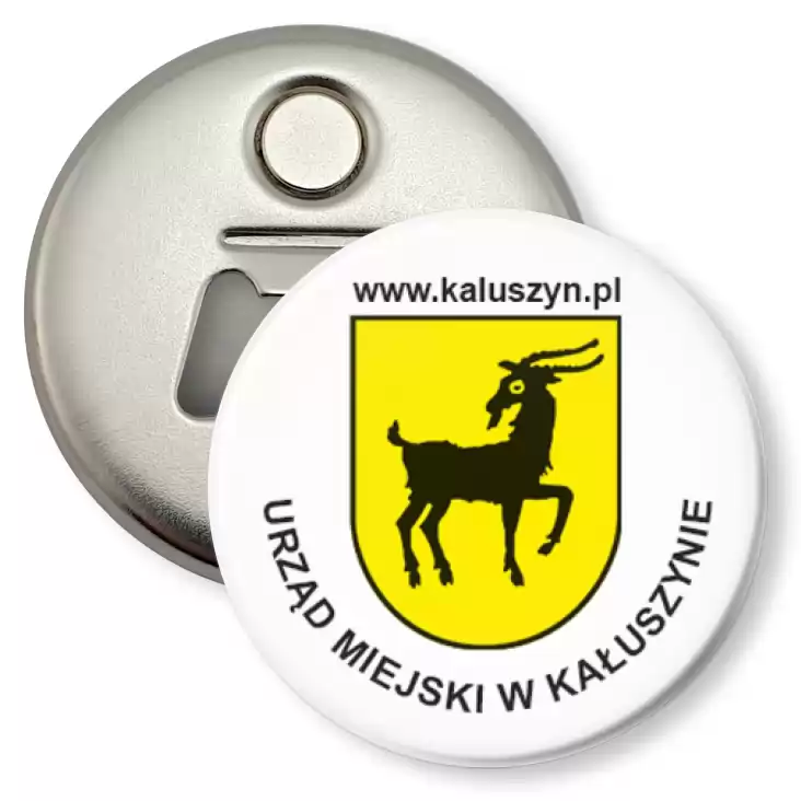 przypinka otwieracz-magnes Urząd Miejski w Kałuszynie