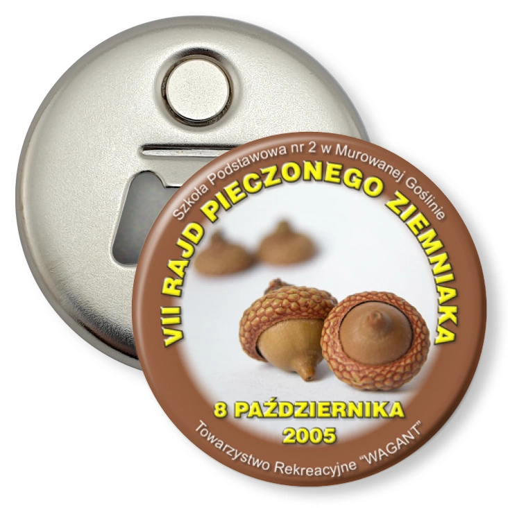 przypinka otwieracz-magnes VII Rajd Pieczonego Ziemniaka