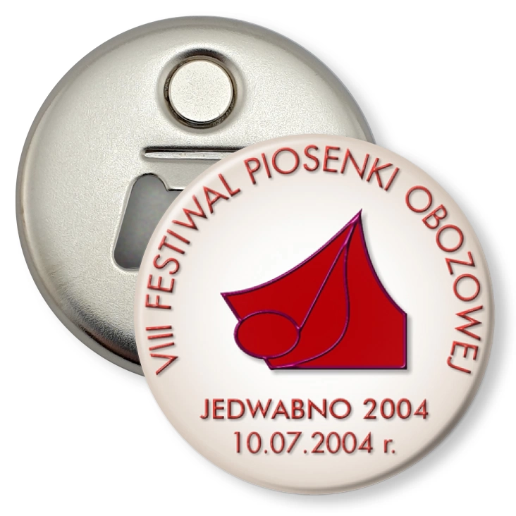 przypinka otwieracz-magnes VIII Festiwal Piosenki Obozowej