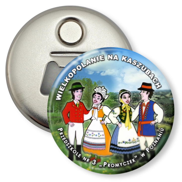 przypinka otwieracz-magnes Wielkopolanie na Kaszubach