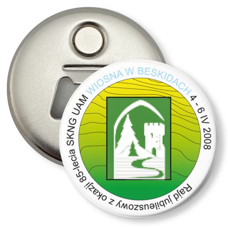 przypinka otwieracz-magnes Wiosna w Beskidach