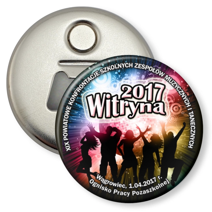 przypinka otwieracz-magnes Witryna 2017
