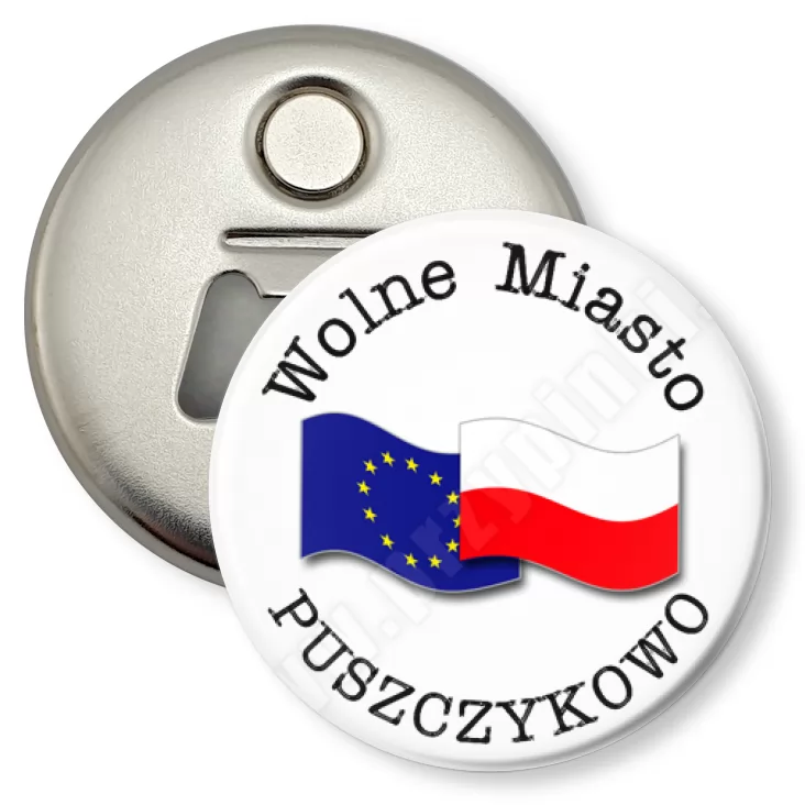 przypinka otwieracz-magnes Wolne Miasto