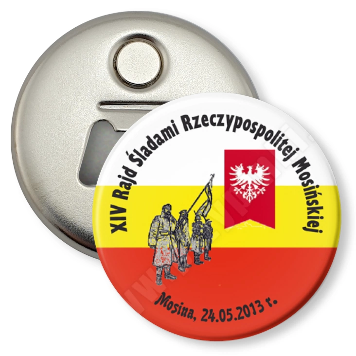 przypinka otwieracz-magnes XIV Rajd Śladami Rzeczypospolitej Mosińskiej