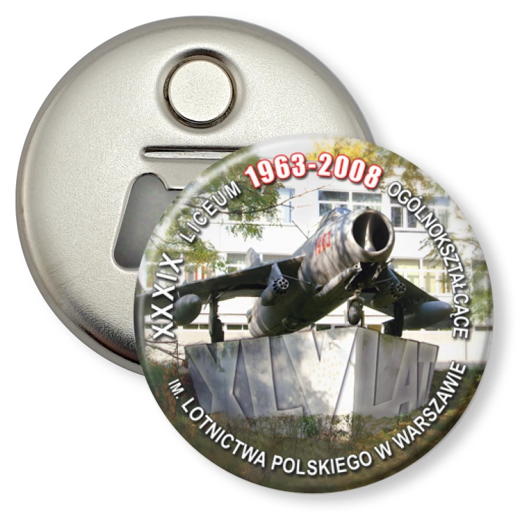 przypinka otwieracz-magnes XXXIX LO w Warszawie